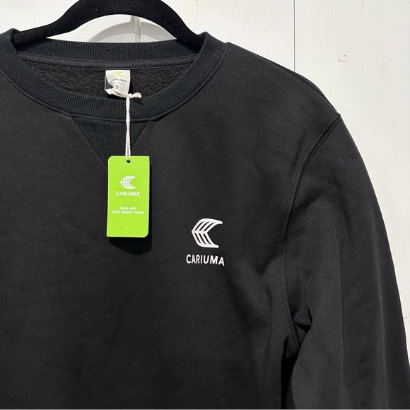 Cariuma Logo Crewneck Sweatshirt In Black/White Size Small - Picture 3 of 8